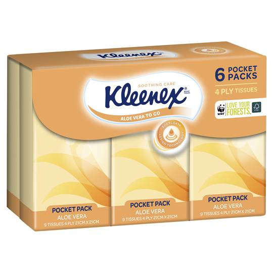 Kleenex To Go Facial Tissues Aloe Vera Pocket Pack