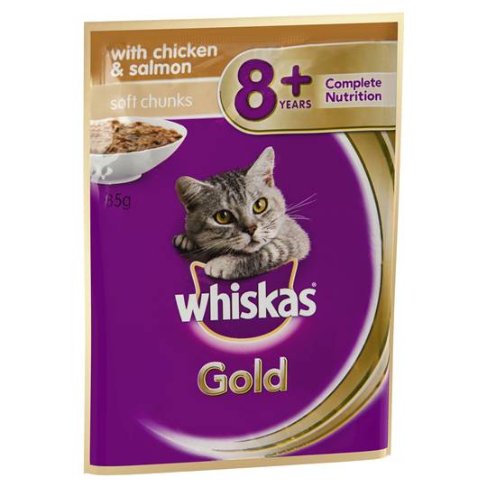 Whiskas Gold Adult Cat Food Chicken & Salmon 8+ Years