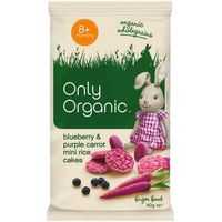 Only Organic Food Rice Cakes Snack Mini Blueberry & Purple Carrot