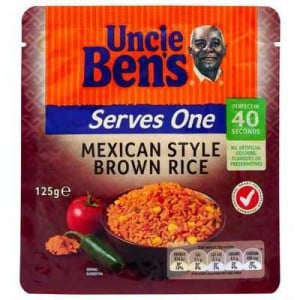 Uncle Bens Serves One Microwave Brown Mexican Rice