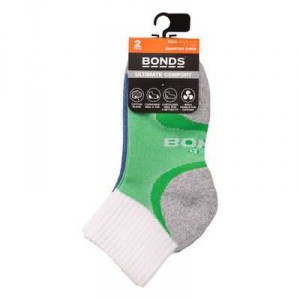 Bonds Kids Socks Ultimate Comfort 1/4 Crew 9+