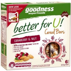 Goodness Better For U Cranberry & Nut Cereal Bars