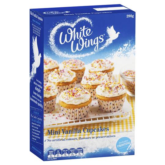 White Wings Cake Mix Mini Vanilla Cupcake