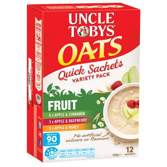 Uncle Tobys Quick Oats Sachets Fruit Variety