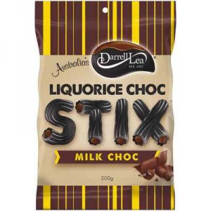 Darrell Lea Licorice Choc Stix Milk Chocolate