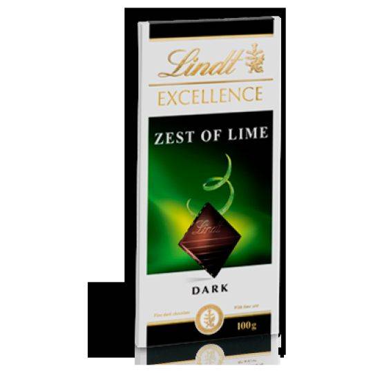 Lindt Excellence Dark Chocolate Zest Of Lime
