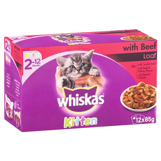 Whiskas Kitten Food Beef Multipack
