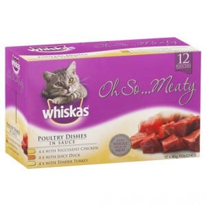 Whiskas Adult Cat Food Oh So Meaty Poultry Dishes