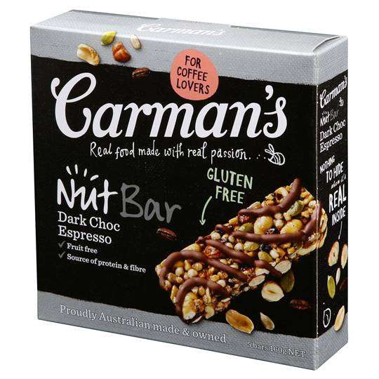 Carman's Dark Choc Espresso Nut Bars