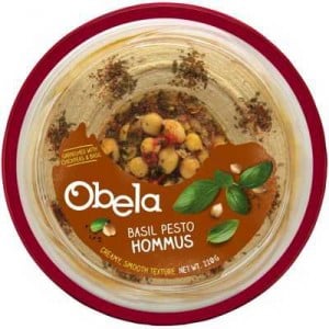 Obela Hommus Garnished With Basil Pesto