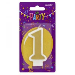 Party Candle Metallics Number