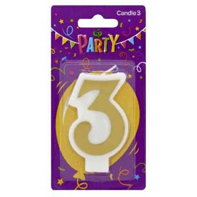 Party Candle Metallics Number 3