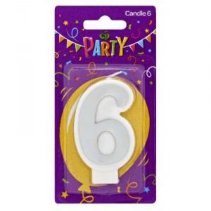 Party Candle Metallics Number 6