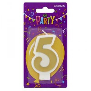 Party Candle Metallics Number 5