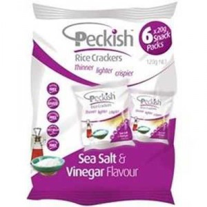 Peckish Rice Crackers Salt And Vinegar Multibag