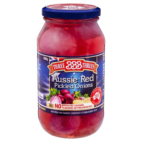 Three Threes Onions Pickled Aussie Red