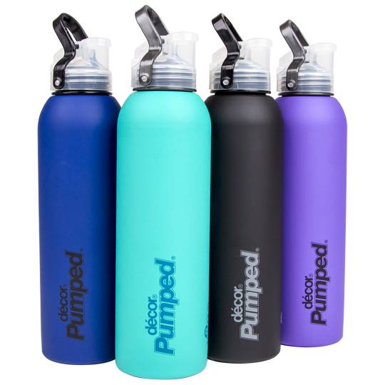 Decor Pumped Stainless Steel Bottle Soft Touch W/ Flip Seal