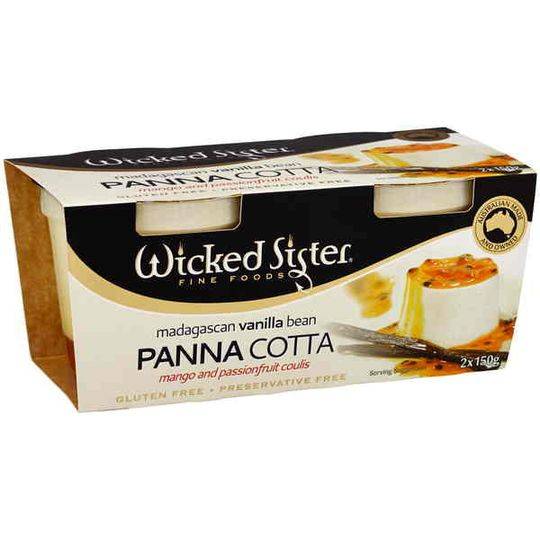 Wicked Sister Vanilla Bean Panna Cotta Mango & Passionfruit Coulis