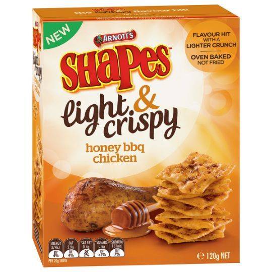 Shapes Light & Crispy Snacks Honey Bbq Chicken