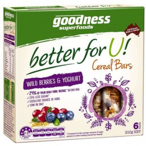 Goodness Better For U Wild Berries & Yoghurt Cereal Bars