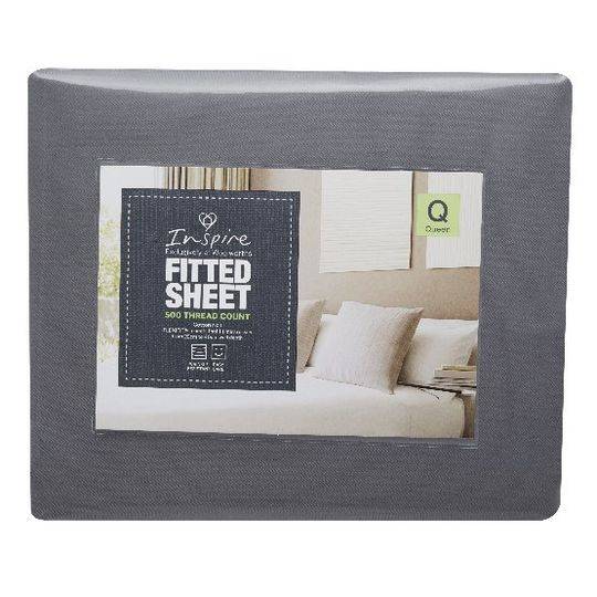 Inspire 500 Tc Queen Bed Plain Fitted Sheet