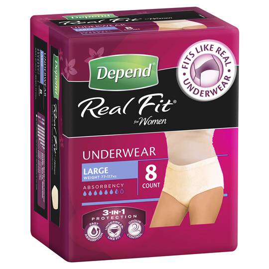 Depend Real Fit For Women Underwear Large