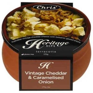 Chris' Heritage Dips Vintage Cheddar & Caramelised Onion Cheese