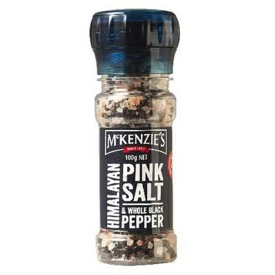 Mckenzie's Himalayan Pink Salt & Whole Black Pepper Grinder