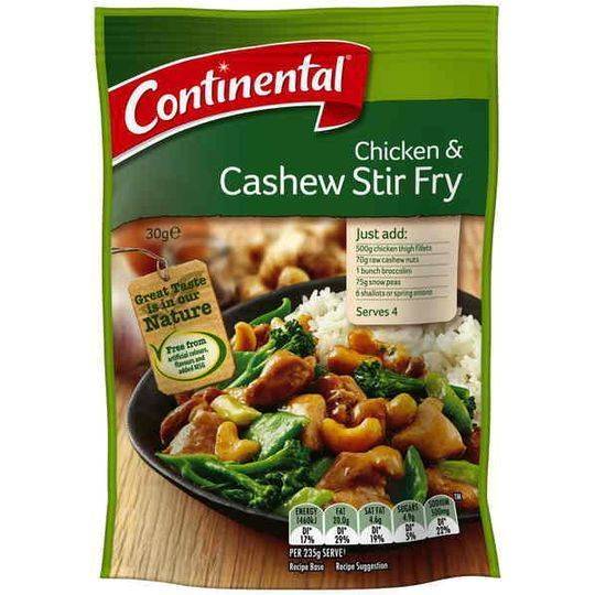 Continental Recipe Base Chicken & Cashew Stir Fry