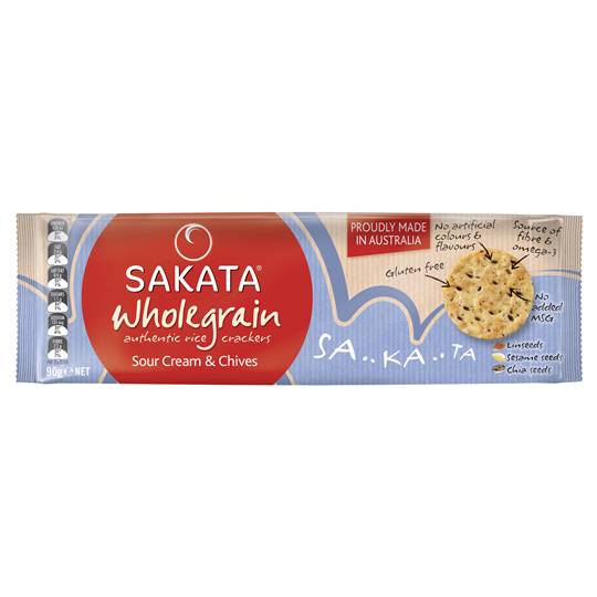 Sakata Wholegrain Sour Cream & Chives Rice Snacks