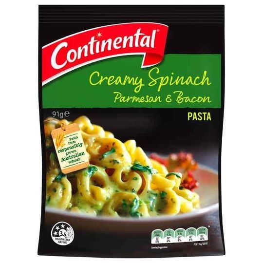Continental Side Dish Spinach Parmesan & Bacon