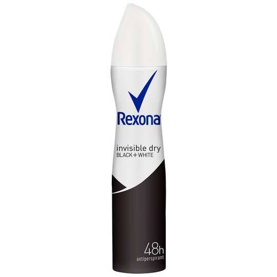 Rexona Women Antiperspirant Deodorant Spray Invisible Dry Black+white