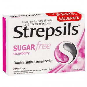 Strepsils Sugar Free Strawberry Lozenges