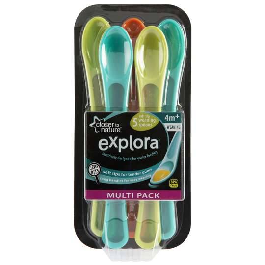 Closer To Nature Explora Feeding Spoons Assorted Multipack