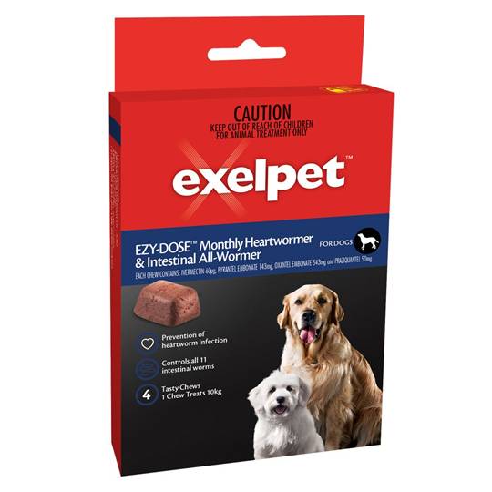 Exelpet Ezy-dose Monthly Heartworm Treatment For Dogs