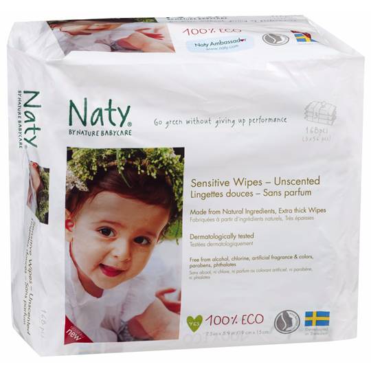 Naty By Nature Babycare Eco Sensitive Wipes Unscented Triple Pack
