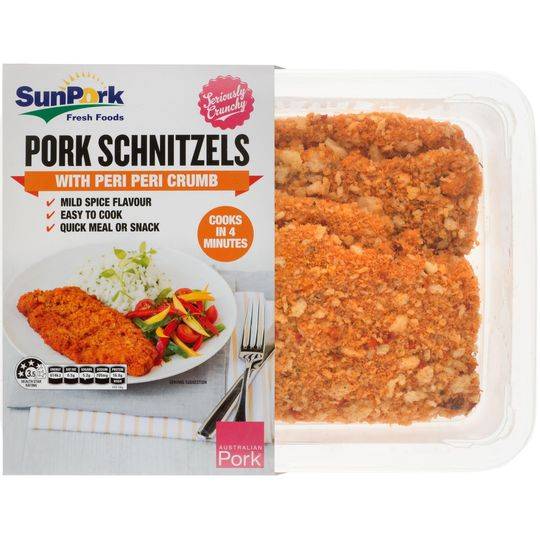 Sunpork Fresh Foods Pork Schnitzels With Peri Peri Crumb