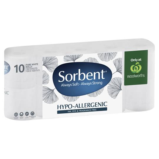 Sorbent Toilet Tissue Hypo Allergenic White