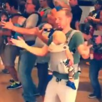 Video: Baby wearing line-dancing Dads
