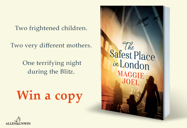 A copy of the book The Safest Place in London by Maggie Joel - MoM