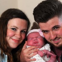Mum naturally delivers baby girl weighing the size of three-month-old