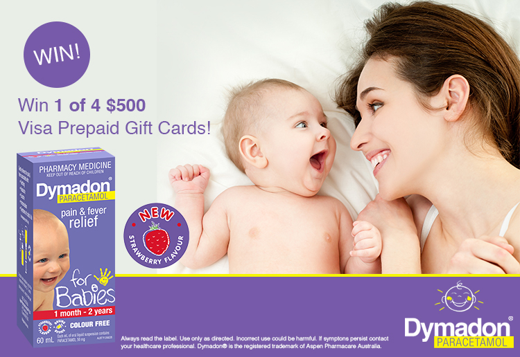 WIN 1 of 4 $500 VISA gift cards thanks to Dymadon®
