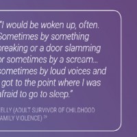 "I sit on mummy's knee so daddy would not hit mummy"