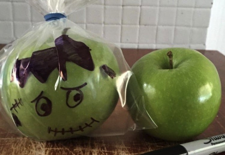 Halloween Frankenstein apples