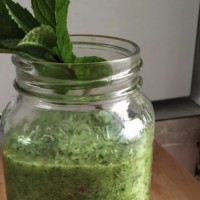 Mint and lime green juice