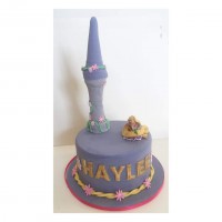 Rapunzel tower cake topper