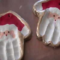 Salt dough Santa hand print decorations
