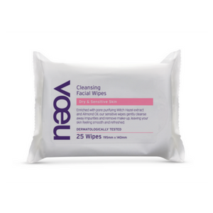 Voeu Cleansing Facial Wipes Dry and Sensitive Skin 25 Pack