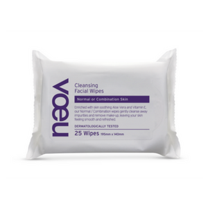 Voeu Cleansing Facial Wipes Normal or Combination Skin 25 pack