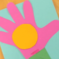 Handprint flower card for Mother's Day